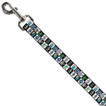 Dog Leash - Robot Checkers Black/White