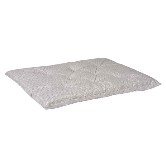 Bowsers Taupe Herringbone Tufted Dog Crate Cushion - Washable Crate and Lounge Comfort