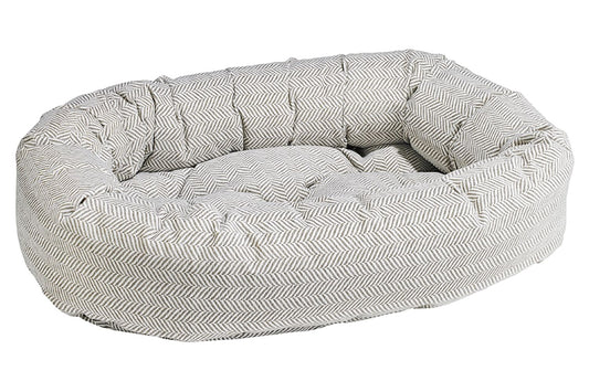 Donut Bed Taupe Herringbone