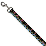Dog Leash - Flames Black/Blue/Pink