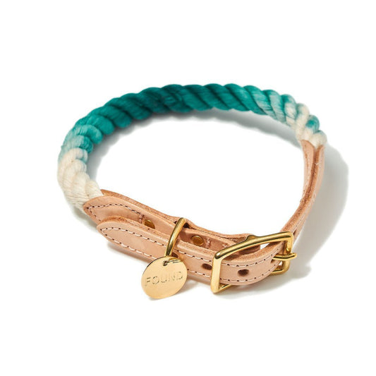 Dog Collars Premium Teal Ombre Cotton Rope Cat & Dog Collar