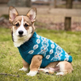 Load image into Gallery viewer, Alpaca Teal Fair Isle Dog Sweater
