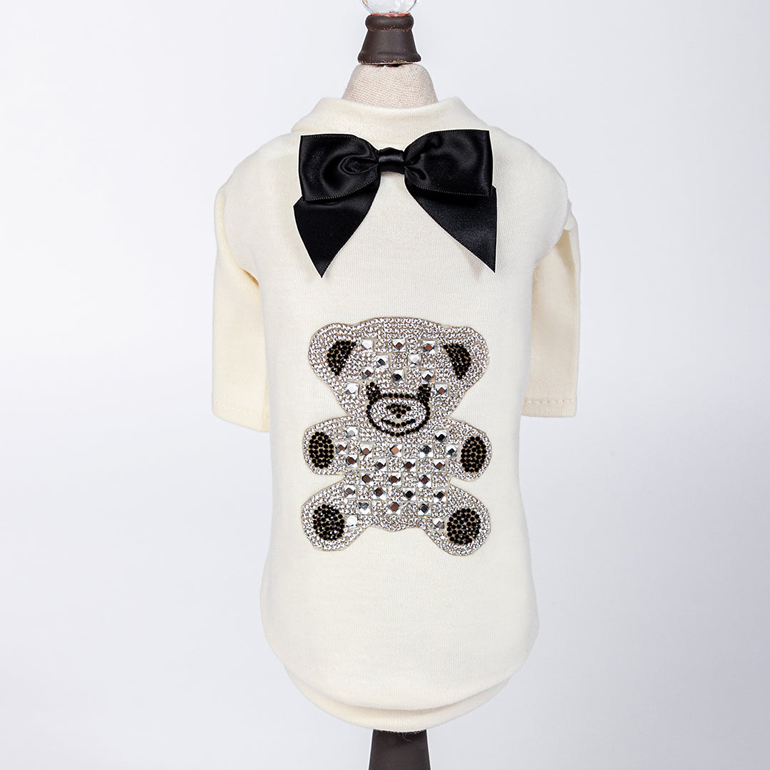 Teddy Bow Tee Satin Handmade Tees - Designer Dog Clothes from Southlake Paws
