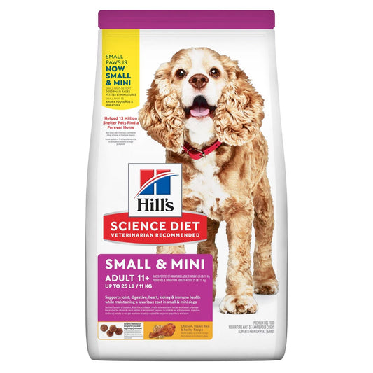 Hill's Science Diet Senior 11+ Small & Mini Chicken Meal, Barley & Brown Rice Recipe Dry Dog Food 