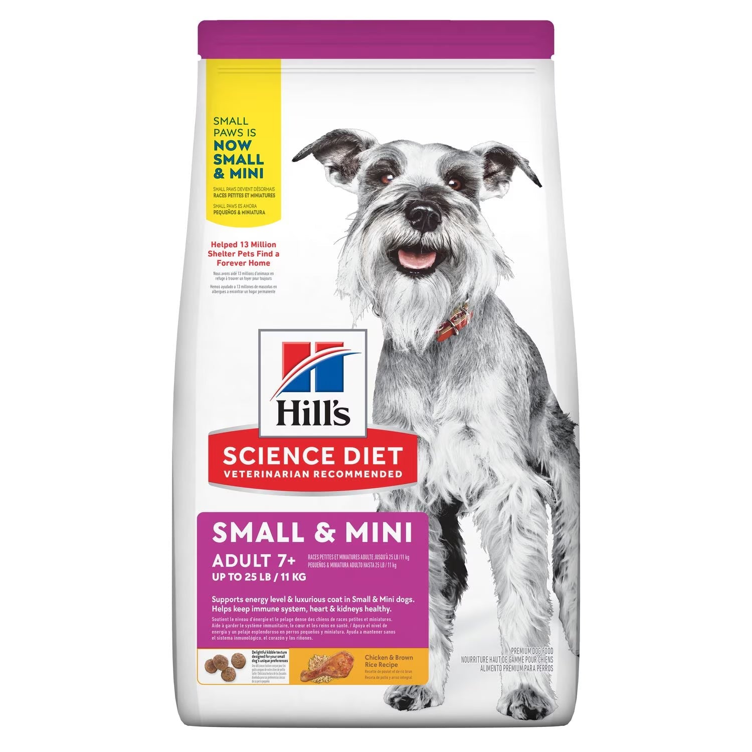 Hill's Science Diet Senior 7+ Small & Mini Chicken Meal, Barley & Brown Rice Recipe Dry Dog Food (4.5lb) 