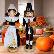 Kurt Adler 15-Inch Pilgrim Nutcrackers 2-Piece Set