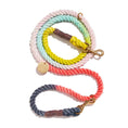 Load image into Gallery viewer, The Claude Cotton Rope Dog Leash | Bronze Bolt Snaps, Adjustable | Found my Animal
