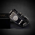 Load image into Gallery viewer, The "Maximus" collar 2 inch wide black & silver

