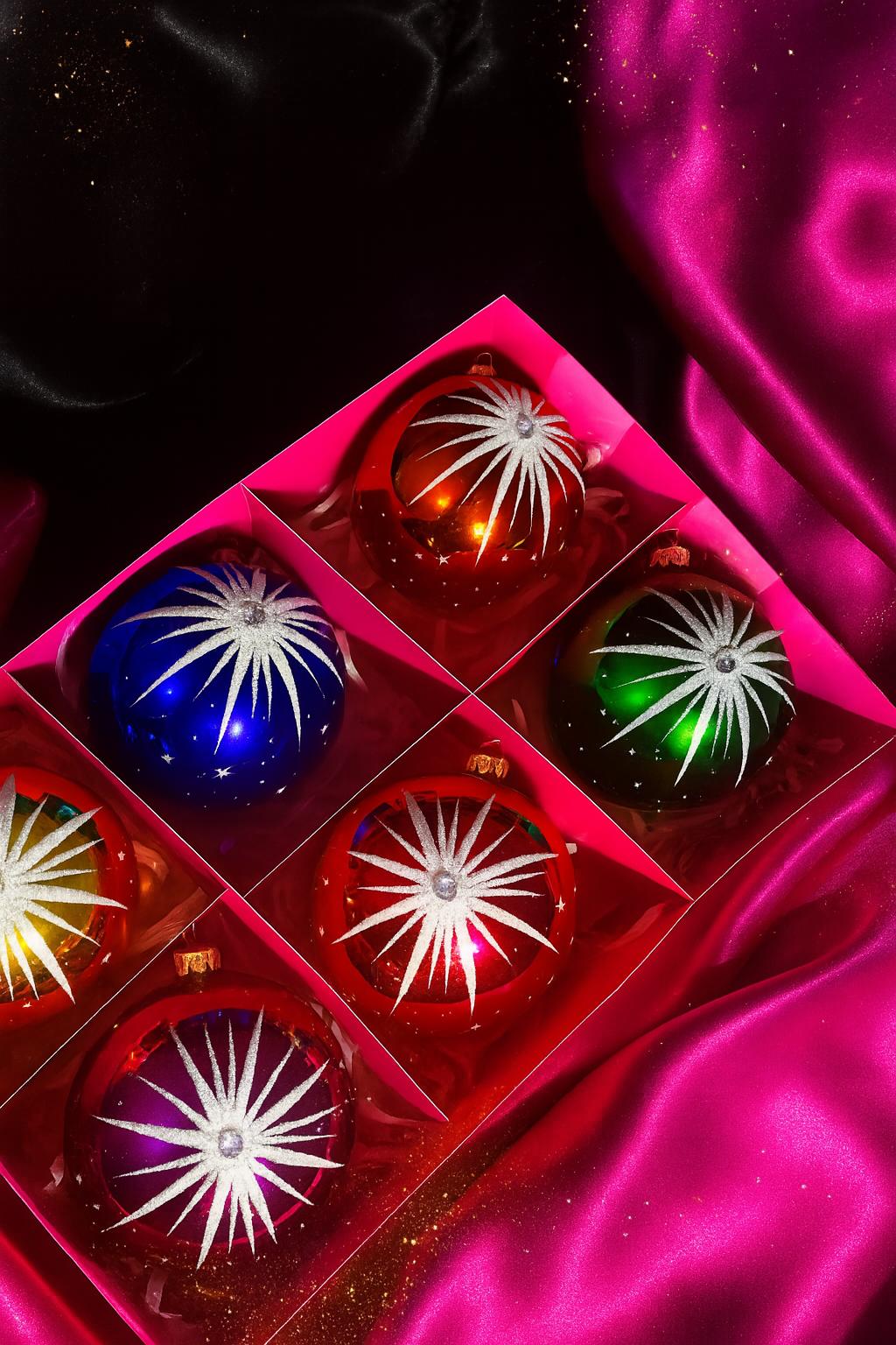 Starlet Glass Christmas Ornaments – Set of 6 - Southlake Paws