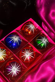 Starlet Glass Christmas Ornaments – Set of 6