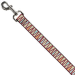 Dog Leash - Zig Zag Doodle Red/Tan/Blues/Orange