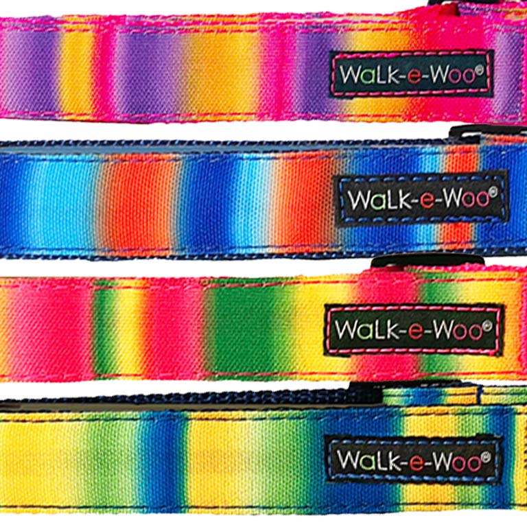 Tie Dye Dog Collars, Leads, and Bows - 4 Styles