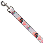 Dog Leash - Moana and Hei Hei Poses with Flowers Beige/Orange