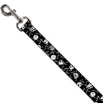 Dog Leash - Jack Expressions/Bones Scattered Black/White