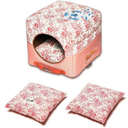 Touchdog ® 'Floral-Galoral' 2-in-1 Collapsible Squared Dog and Cat Bed