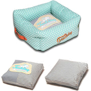 Touchdog ® 'Polka-Striped' Designer Premium Squared Dog Bed