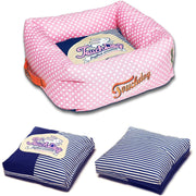 Touchdog ® 'Polka-Striped' Designer Premium Squared Dog Bed