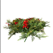 Kurt Adler 26-Inch Battery-Operated Pre-Lit Wall Tree With Red Bow