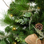 Kurt Adler 26-Inch Pre-Lit Pinecone Wall Tree With Bow