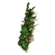 Kurt Adler 26-Inch Pre-Lit Pinecone Wall Tree With Bow