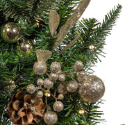 Kurt Adler 22-Inch Battery-Operated Prelit Decorated Wall Tree with Champagne Bow