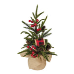 Kurt Adler 24-Inch Unlit Berries and Pinecones Green Tree In Burlap Base