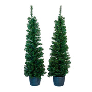 Kurt Adler 5-Foot Pre-Lit Potted Tree Set (Set of 2 Trees)