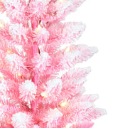 Kurt Adler 3-Foot Pre-lit LED Flocked Pink Slim Tree