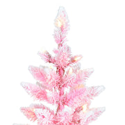 Kurt Adler 3-Foot Pre-lit LED Flocked Pink Slim Tree