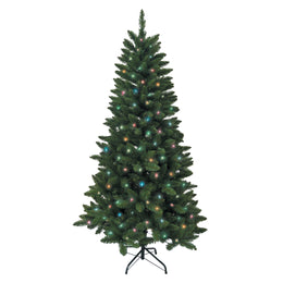 Kurt Adler 6-Foot Pre-Lit Green Pine Tree with Multicolored Lights