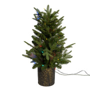 Kurt Adler 32-Inch Northern Light Pot Tree with Fiber-Optics and Multi-Color LED Lights