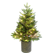 Kurt Adler 32-Inch Northern Light Pot Tree with Fiber-Optics and Warm White LED Lights
