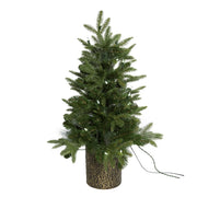 Kurt Adler 32-Inch Northern Light Pot Tree with Fiber-Optics and Warm White LED Lights