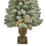 Kurt Adler 4-Foot Pre-Lit Warm White LED Pine Tree In Urn