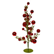 Kurt Adler 21.6-Inch Decorated Green Glittered Tree with Metal Base