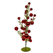 Kurt Adler 21.6-Inch Decorated Green Glittered Tree with Metal Base