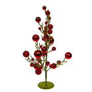 Kurt Adler 21.6-Inch Decorated Green Glittered Tree with Metal Base