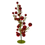 Kurt Adler 21.6-Inch Decorated Green Glittered Tree with Metal Base