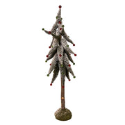 Kurt Adler 36-Inch Snowy Curly Green Tree with Mini Bells