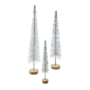Kurt Adler Silver Glittered Miniature Tree Set