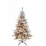 Kurt Adler 5-Foot Pre-Lit Clear Incandescent Snow Pine Tree