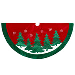 Kurt Adler 48-Inch Red Velvet with Green Trees Tree Skirt