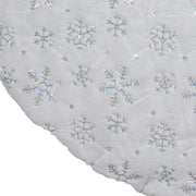 Kurt Adler 48-Inch White Tree Skirt with Snowflake Border