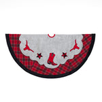 Kurt Adler 48-Inch Plaid Cowboy Design Appliqué and Embroidered Western Felt Tree Skirt
