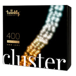 Kurt Adler 400-Light All-White LED Twinkling Cluster Garland Set