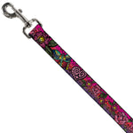 Dog Leash - Love Kills CLOSE-UP Pink