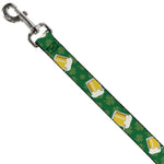 Dog Leash - St. Pat's Clovers/Beer Mugs Greens