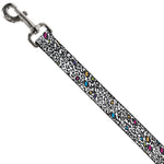 Dog Leash - Leopard White/Black/Multi Color