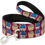 Dog Leash - Happy Cupcakes/Dots Pink/Green