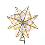Kurt Adler 10-Light LED Capiz with Scroll Accents Star Tree Topper